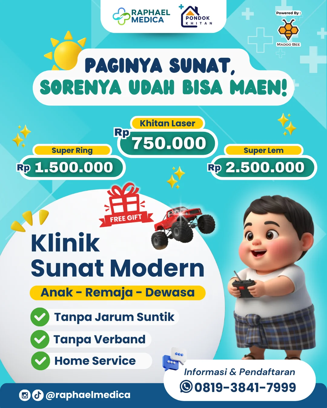 Sunat Modern & Aman - PAGINYA SUNAT, SORENYA UDAH BISA MAEN! di Sukamaju Baru